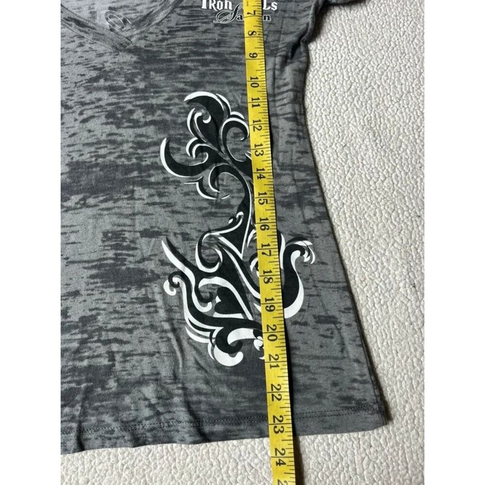 Next Level Iron Tails Saloon Grey & Black Graphic Shirt Womens Medium - Picture 7 of 7